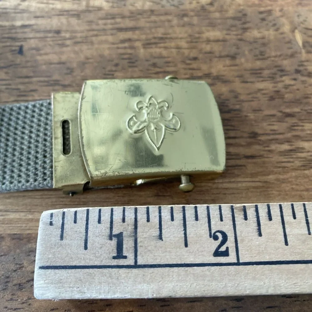 BSA Boy Scouts of America 40” Uniform Adjustable Belt Eagle Olive Green USA
